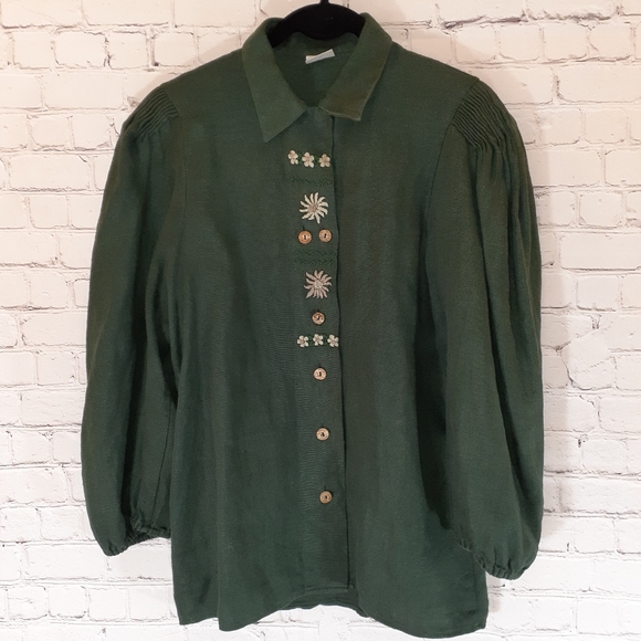 Hess Frackmann Tops - Vintage Hess Frackmann 100% linen lagenlook blouse